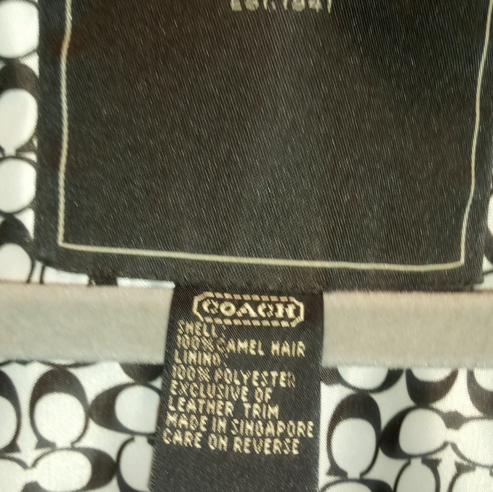 Vintage Coach Camel Hair Leather trim Coat - Picture 8 of 8